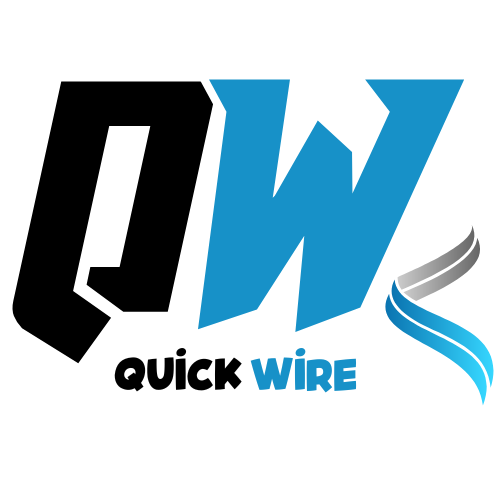 Quick Wire Black and Blue Logo